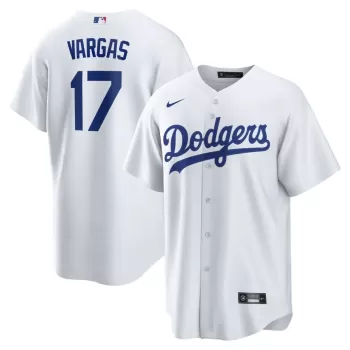 Men's Los Angeles Dodgers Miguel Vargas Nike White Replica Player Jersey Men's Los Angeles Dodgers Miguel Vargas Nike White Replica Player Jersey