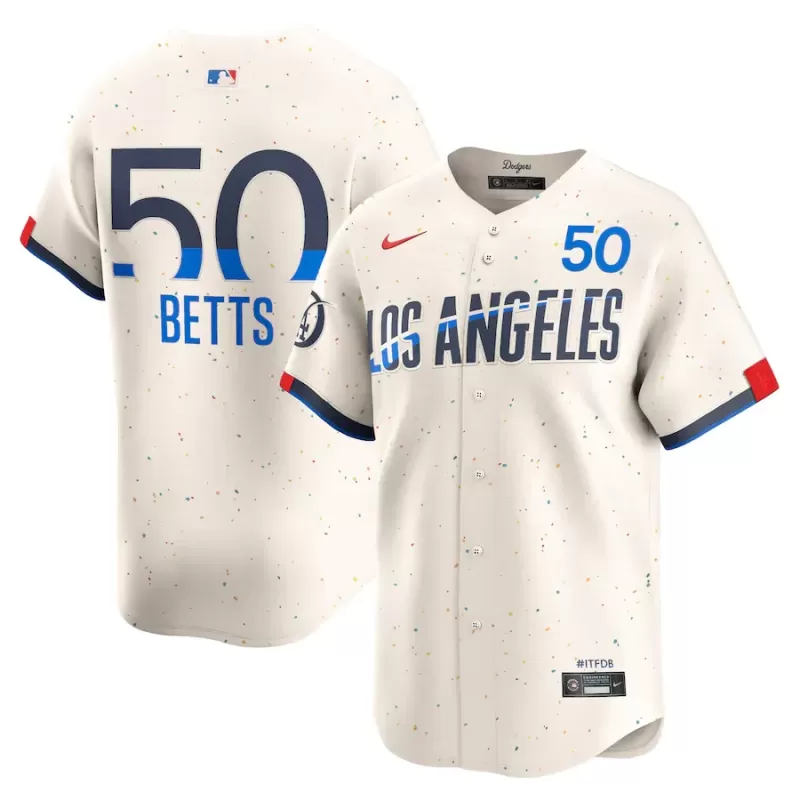 Men's Los Angeles Dodgers Mookie Betts Nike Cream 2024 City Connect Limited Player Jersey Men's Los Angeles Dodgers Mookie Betts Nike Cream 2024 City Connect Limited Player Jersey