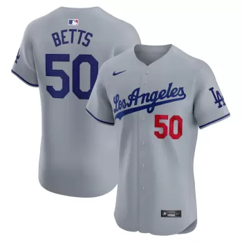Men's Los Angeles Dodgers Mookie Betts Nike Gray Road Elite Player Jersey Men's Los Angeles Dodgers Mookie Betts Nike Gray Road Elite Player Jersey