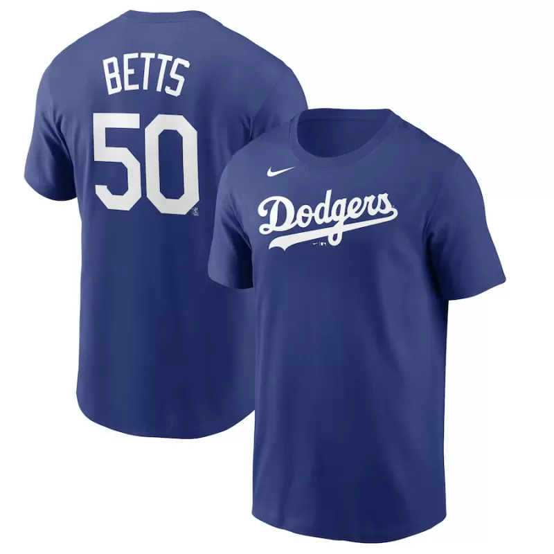 Men's Los Angeles Dodgers Mookie Betts Nike Royal Name & Number T-Shirt Men's Los Angeles Dodgers Mookie Betts Nike Royal Name & Number T-Shirt