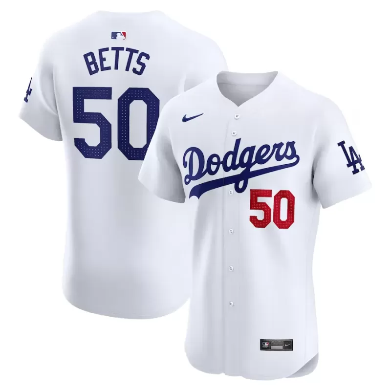 Men's Los Angeles Dodgers Mookie Betts Nike White Home Elite Jersey Men's Los Angeles Dodgers Mookie Betts Nike White Home Elite Jersey