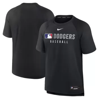 Men's Los Angeles Dodgers Nike Black Authentic Collection Pregame Raglan Performance T-Shirt Men's Los Angeles Dodgers Nike Black Authentic Collection Pregame Raglan Performance T-Shirt