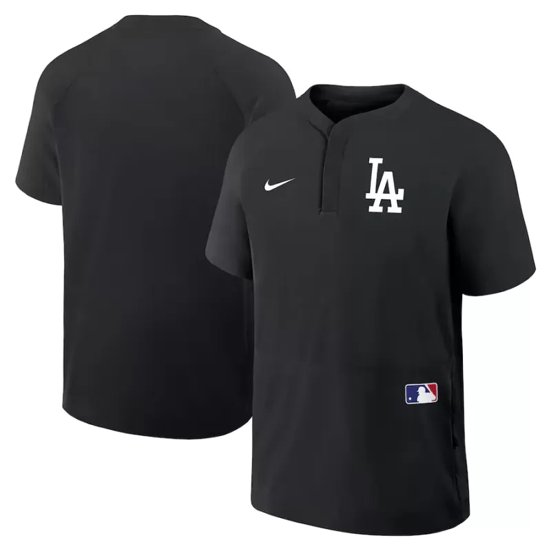 Men's Los Angeles Dodgers Nike Black Authentic Collection Raglan Short Sleeve Windshirt Men's Los Angeles Dodgers Nike Black Authentic Collection Raglan Short Sleeve Windshirt