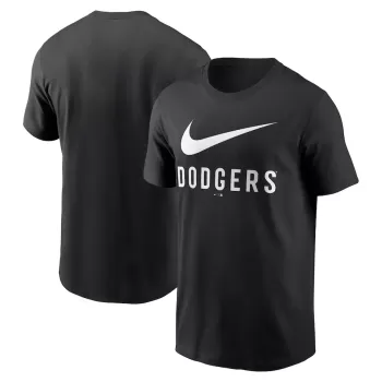 Men's Los Angeles Dodgers Nike Black Swoosh T-Shirt Men's Los Angeles Dodgers Nike Black Swoosh T-Shirt