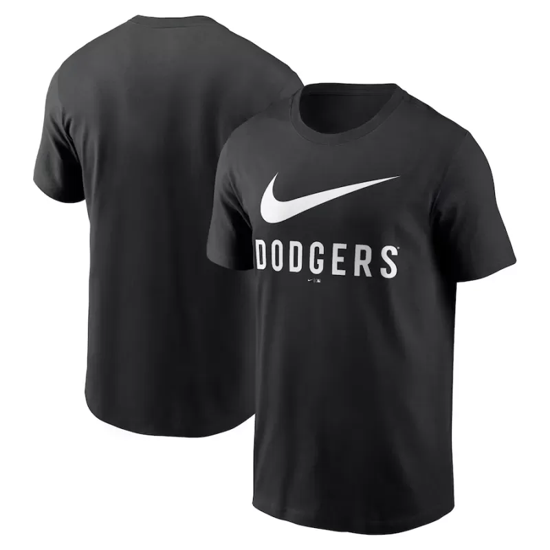Men's Los Angeles Dodgers Nike Black Swoosh T-Shirt