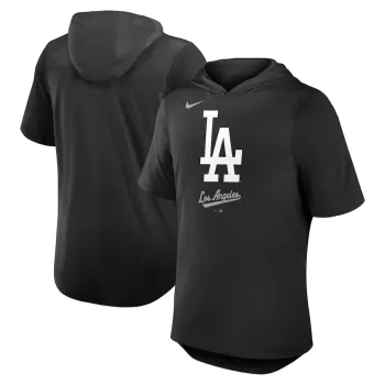 Men's Los Angeles Dodgers Nike Black Tri-Blend Hoodie T-Shirt Men's Los Angeles Dodgers Nike Black Tri-Blend Hoodie T-Shirt