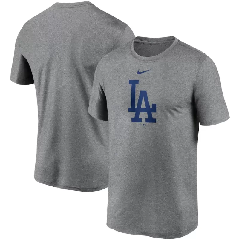 Men's Los Angeles Dodgers Nike Gray Large Logo Legend Performance T-Shirt Men's Los Angeles Dodgers Nike Gray Large Logo Legend Performance T-Shirt
