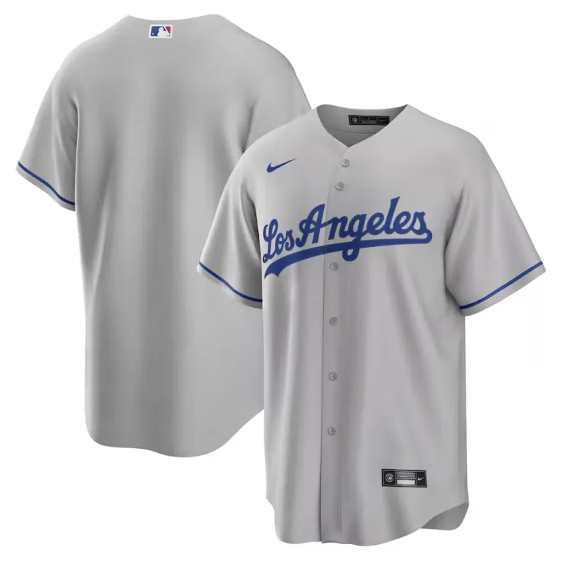 Men's Los Angeles Dodgers Nike Gray Road Replica Team Jersey Men's Los Angeles Dodgers Nike Gray Road Replica Team Jersey