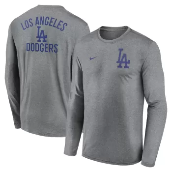 Men's Los Angeles Dodgers Nike Heather Charcoal 2-Hit Legend Performance Long Sleeve T-Shirt Men's Los Angeles Dodgers Nike Heather Charcoal 2-Hit Legend Performance Long Sleeve T-Shirt