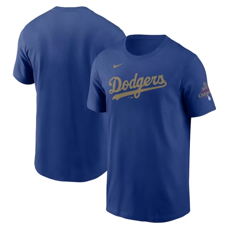 Men's Los Angeles Dodgers Nike Royal 2025 Gold Collection Wordmark T-Shirt Men's Los Angeles Dodgers Nike Royal 2025 Gold Collection Wordmark T-Shirt