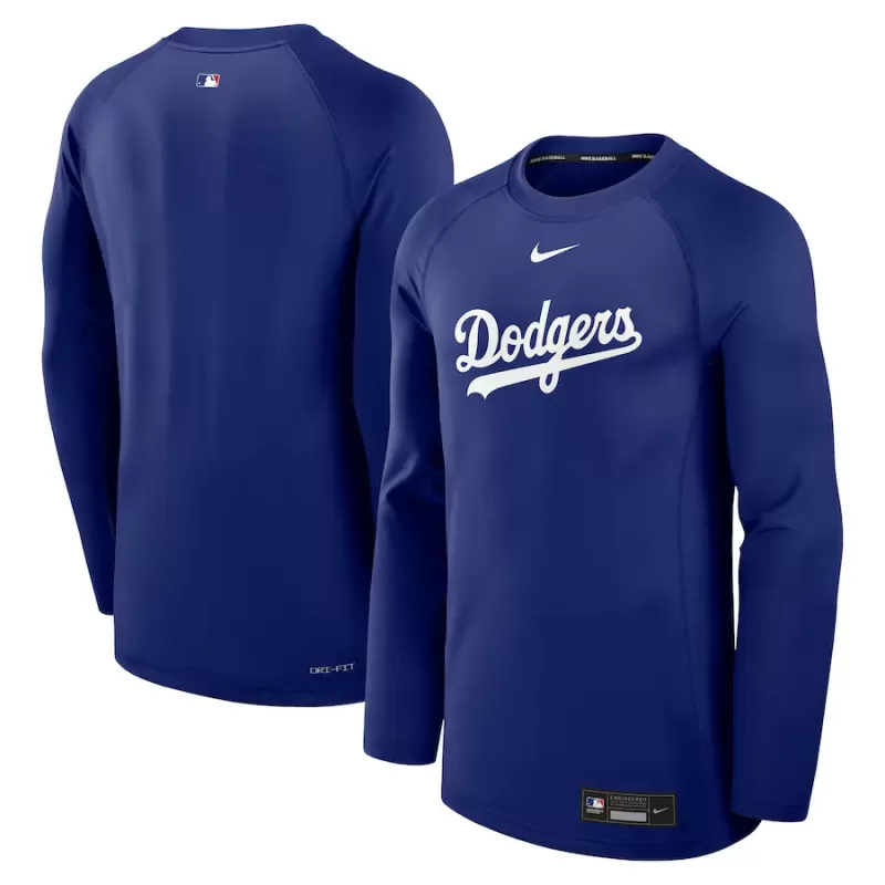 Men's Los Angeles Dodgers Nike Royal Authentic Collection Game Time Raglan Performance Long Sleeve T-Shirt Men's Los Angeles Dodgers Nike Royal Authentic Collection Game Time Raglan Performance Long Sleeve T-Shirt