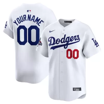 Men's Los Angeles Dodgers Nike White 2024 World Series Champions Home Custom Limited Jersey Men's Los Angeles Dodgers Nike White 2024 World Series Champions Home Custom Limited Jersey
