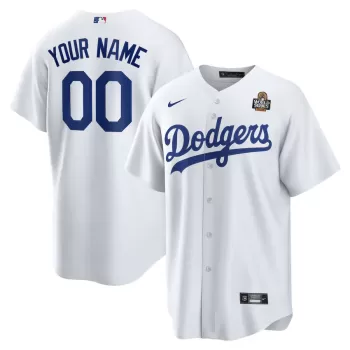 Men's Los Angeles Dodgers Nike White 2024 World Series Home Custom Replica Jersey Men's Los Angeles Dodgers Nike White 2024 World Series Home Custom Replica Jersey