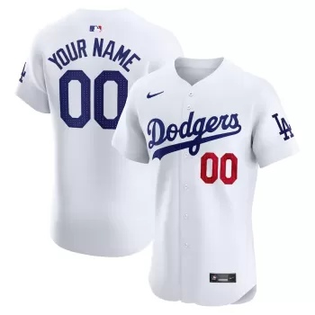 Men's Los Angeles Dodgers Nike White Home Elite Custom Jersey Men's Los Angeles Dodgers Nike White Home Elite Custom Jersey