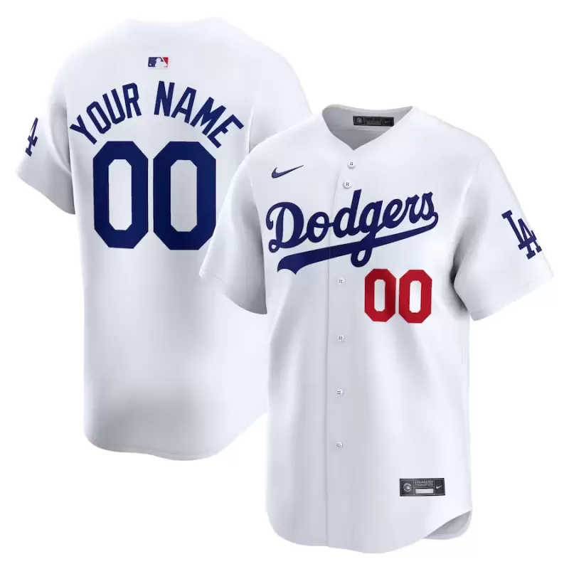 Men's Los Angeles Dodgers Nike White Home Limited Custom Jersey Men's Los Angeles Dodgers Nike White Home Limited Custom Jersey