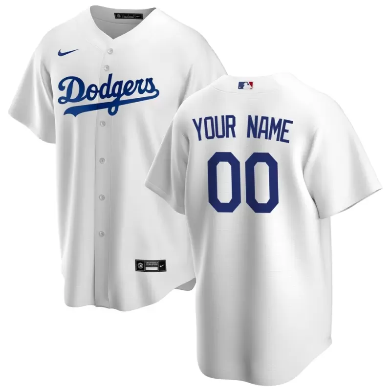 Men's Los Angeles Dodgers Nike White Home Replica Custom Jersey Men's Los Angeles Dodgers Nike White Home Replica Custom Jersey