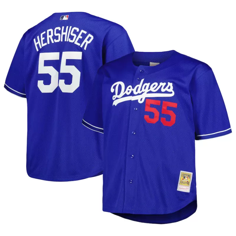 Men's Los Angeles Dodgers Orel Hershiser Mitchell & Ness Royal Big & Tall Cooperstown Collection Batting Practice Replica Jersey Men's Los Angeles Dodgers Orel Hershiser Mitchell & Ness Royal Big & Tall Cooperstown Collection Batting Practice Replica Jersey