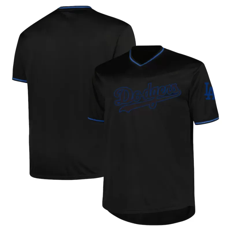 Men's Los Angeles Dodgers Profile Black Big & Tall Pop Fashion Jersey Men's Los Angeles Dodgers Profile Black Big & Tall Pop Fashion Jersey