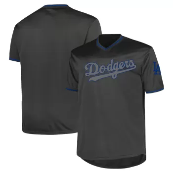 Men's Los Angeles Dodgers Profile Charcoal Big & Tall Pop Fashion Jersey Men's Los Angeles Dodgers Profile Charcoal Big & Tall Pop Fashion Jersey