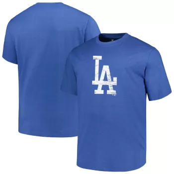 Men's Los Angeles Dodgers Profile Heather Royal Big & Tall Weathered Logo T-Shirt Men's Los Angeles Dodgers Profile Heather Royal Big & Tall Weathered Logo T-Shirt
