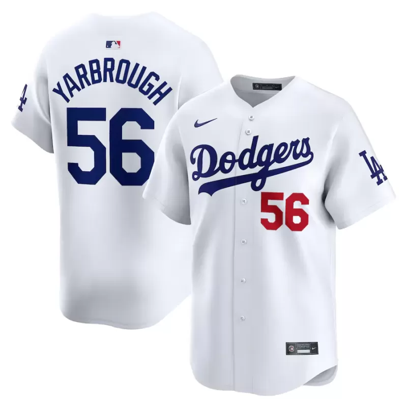 Men's Los Angeles Dodgers Ryan Yarbrough Nike White Home Limited Player Jersey Men's Los Angeles Dodgers Ryan Yarbrough Nike White Home Limited Player Jersey