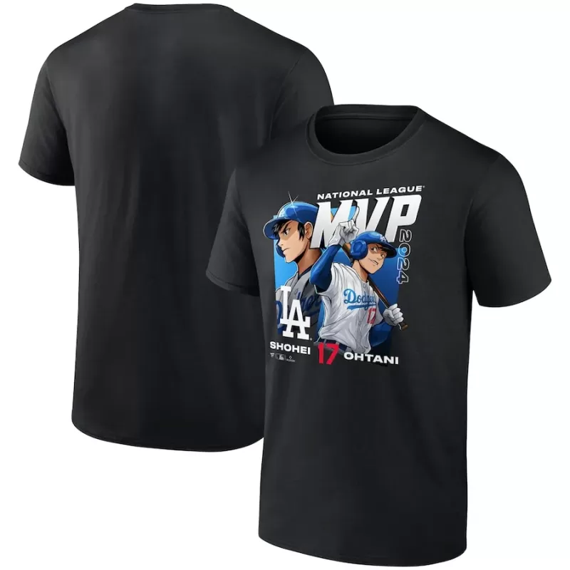 Men's Los Angeles Dodgers Shohei Ohtani Black 2024 National League MVP Fanatics Exclusive Anime T-Shirt Men's Los Angeles Dodgers Shohei Ohtani Black 2024 National League MVP Fanatics Exclusive Anime T-Shirt