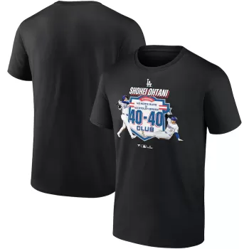Men's Los Angeles Dodgers Shohei Ohtani Black 40/40 Club T-Shirt Men's Los Angeles Dodgers Shohei Ohtani Black 40/40 Club T-Shirt