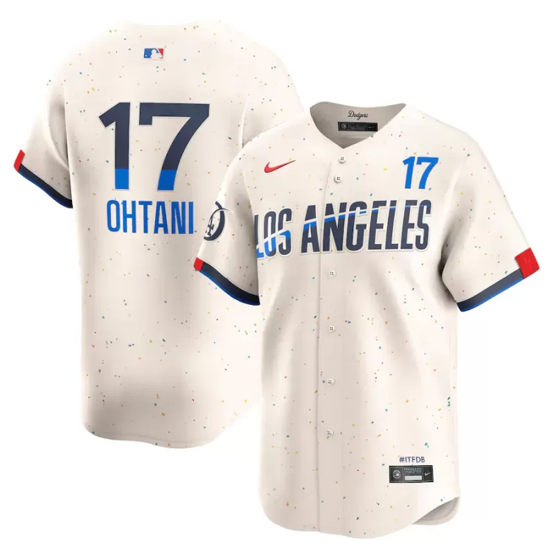 Men's Los Angeles Dodgers Shohei Ohtani Nike Cream City Connect Limited Player Jersey Men's Los Angeles Dodgers Shohei Ohtani Nike Cream City Connect Limited Player Jersey
