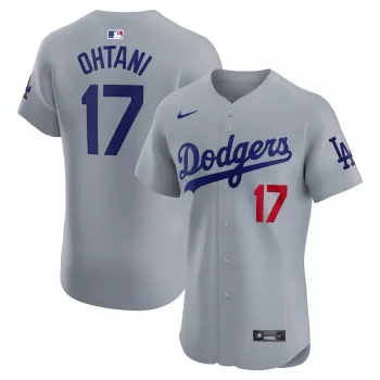Men's Los Angeles Dodgers Shohei Ohtani Nike Gray Alternate Elite Jersey Men's Los Angeles Dodgers Shohei Ohtani Nike Gray Alternate Elite Jersey