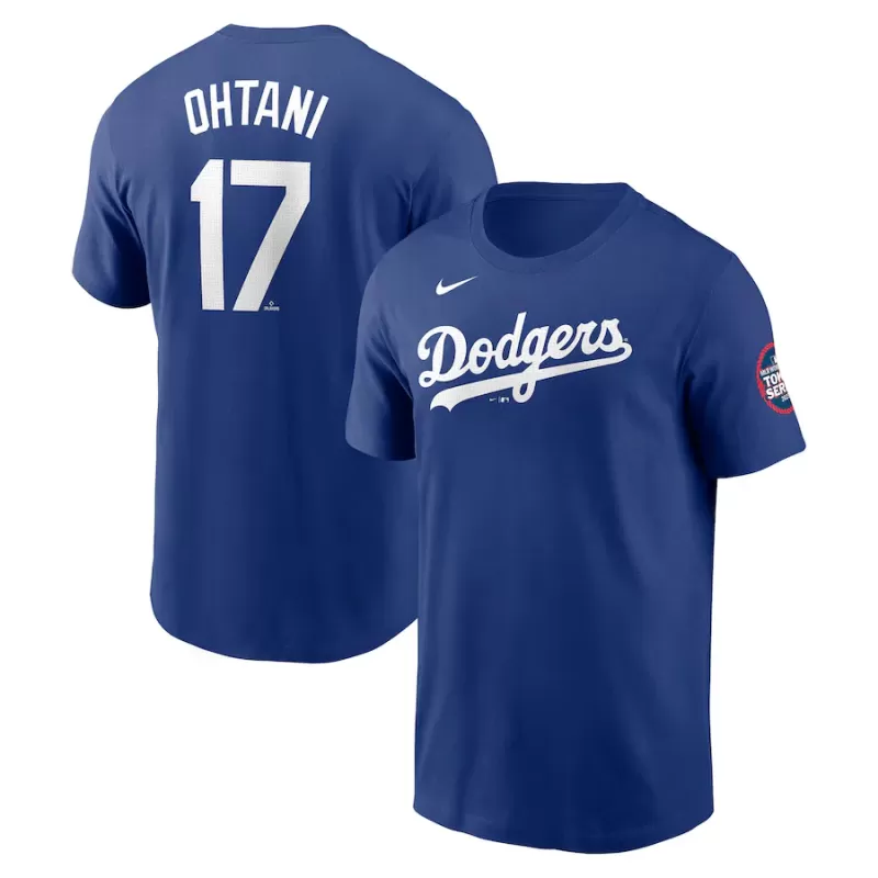 Men's Los Angeles Dodgers Shohei Ohtani Nike Royal 2025 MLB World Tour: Tokyo Series Name & Number T-Shirt