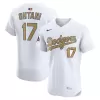 Men's Los Angeles Dodgers Shohei Ohtani Nike White 2025 Gold Collection Elite Jersey Men's Los Angeles Dodgers Shohei Ohtani Nike White 2025 Gold Collection Elite Jersey