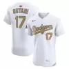 Men's Los Angeles Dodgers Shohei Ohtani Nike White 2025 Gold Collection Elite Jersey Men's Los Angeles Dodgers Shohei Ohtani Nike White 2025 Gold Collection Elite Jersey