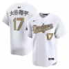Men's Los Angeles Dodgers Shohei Ohtani Nike White 2025 Gold Collection Kanji Limited Jersey Men's Los Angeles Dodgers Shohei Ohtani Nike White 2025 Gold Collection Kanji Limited Jersey