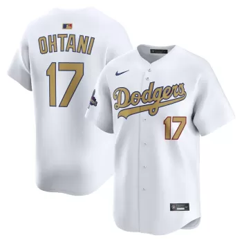 Men's Los Angeles Dodgers Shohei Ohtani Nike White 2025 Gold Collection Limited Jersey Men's Los Angeles Dodgers Shohei Ohtani Nike White 2025 Gold Collection Limited Jersey
