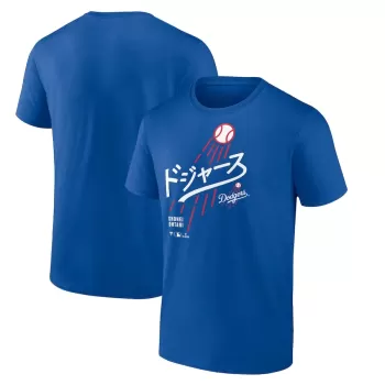 Men's Los Angeles Dodgers Shohei Ohtani Royal Japanese Letters T-Shirt Men's Los Angeles Dodgers Shohei Ohtani Royal Japanese Letters T-Shirt