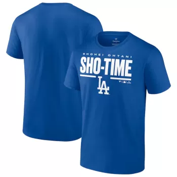 Men's Los Angeles Dodgers Shohei Ohtani Royal Sho-Time Horizontal T-Shirt Men's Los Angeles Dodgers Shohei Ohtani Royal Sho-Time Horizontal T-Shirt