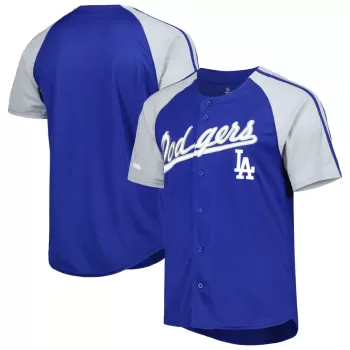 Men's Los Angeles Dodgers Stitches Royal Button-Down Raglan Fashion Jersey Men's Los Angeles Dodgers Stitches Royal Button-Down Raglan Fashion Jersey