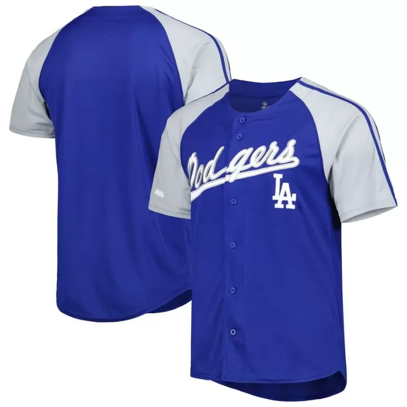 Men's Los Angeles Dodgers Stitches Royal Button-Down Raglan Fashion Jersey Men's Los Angeles Dodgers Stitches Royal Button-Down Raglan Fashion Jersey