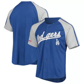 Men's Los Angeles Dodgers Stitches Royal Button-Down Raglan Replica Jersey Men's Los Angeles Dodgers Stitches Royal Button-Down Raglan Replica Jersey