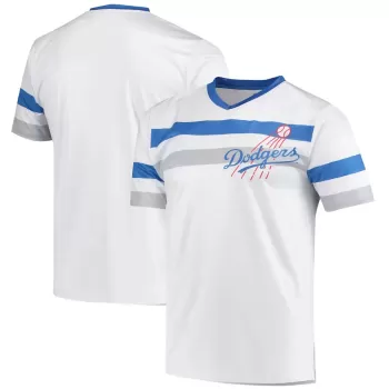 Men's Los Angeles Dodgers Stitches White Cooperstown Collection V-Neck Jersey Men's Los Angeles Dodgers Stitches White Cooperstown Collection V-Neck Jersey