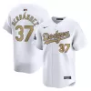 Men's Los Angeles Dodgers Teoscar Hernandez Nike White 2025 Gold Collection Limited Jersey Men's Los Angeles Dodgers Teoscar Hernandez Nike White 2025 Gold Collection Limited Jersey
