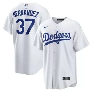 Men's Los Angeles Dodgers Teoscar Hernandez Nike White Home Replica Jersey Men's Los Angeles Dodgers Teoscar Hernandez Nike White Home Replica Jersey