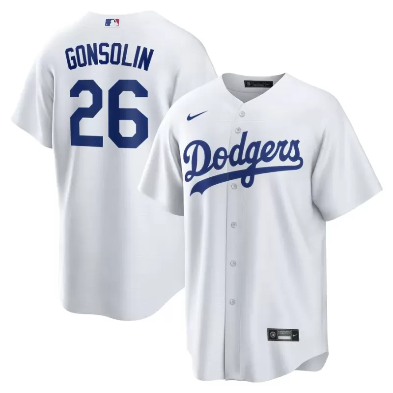 Men's Los Angeles Dodgers Tony Gonsolin Nike White Home Replica Jersey Men's Los Angeles Dodgers Tony Gonsolin Nike White Home Replica Jersey