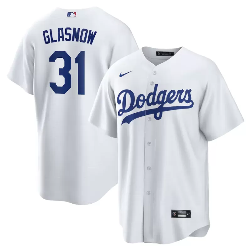 Men's Los Angeles Dodgers Tyler Glasnow Nike White Home Replica Jersey Men's Los Angeles Dodgers Tyler Glasnow Nike White Home Replica Jersey