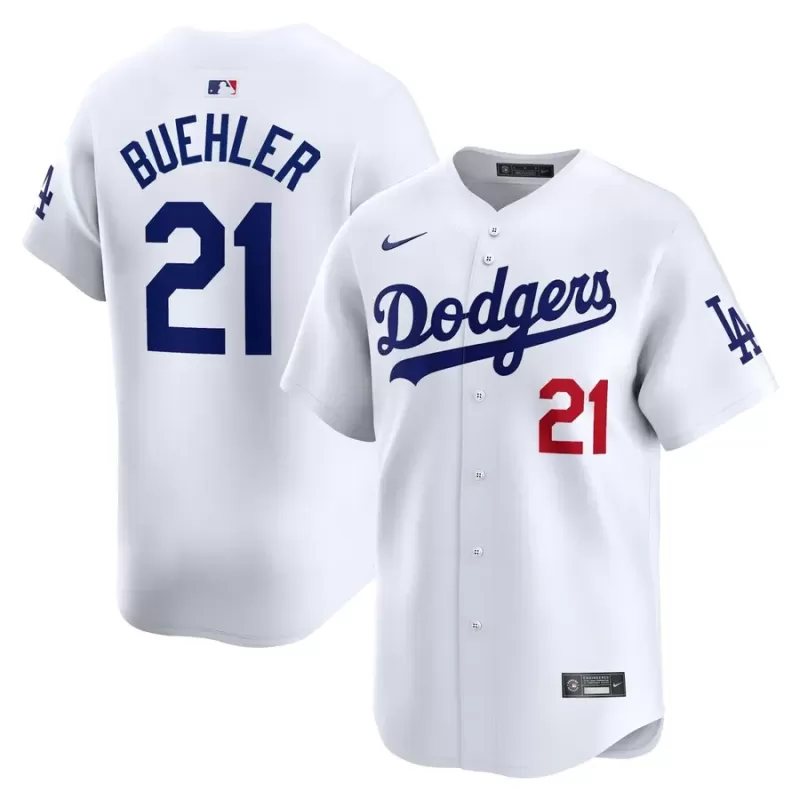 Men's Los Angeles Dodgers Walker Buehler Nike White Home Limited Player Jersey Men's Los Angeles Dodgers Walker Buehler Nike White Home Limited Player Jersey