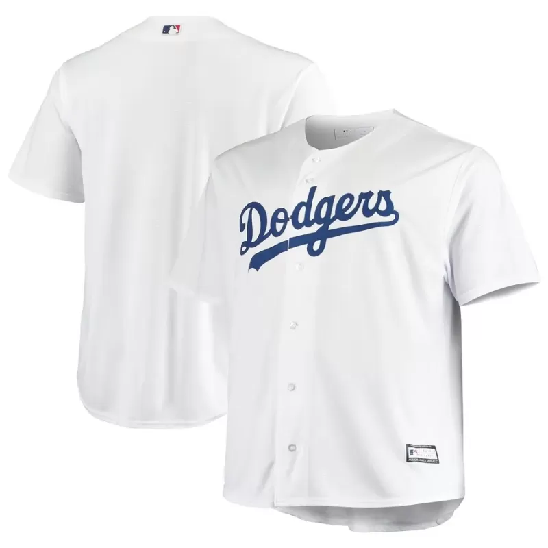 Men's Los Angeles Dodgers White Big & Tall Replica Team Jersey Men's Los Angeles Dodgers White Big & Tall Replica Team Jersey
