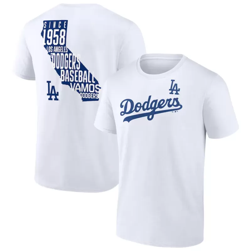 Men's Los Angeles Dodgers White Team Hot Shot T-Shirt