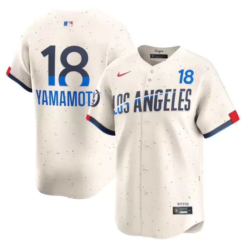 Men's Los Angeles Dodgers Yoshinobu Yamamoto Nike Cream 2024 City Connect Limited Player Jersey Men's Los Angeles Dodgers Yoshinobu Yamamoto Nike Cream 2024 City Connect Limited Player Jersey
