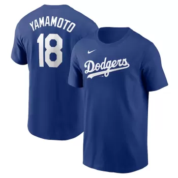 Men's Los Angeles Dodgers Yoshinobu Yamamoto Nike Royal Fuse Name & Number T-Shirt Men's Los Angeles Dodgers Yoshinobu Yamamoto Nike Royal Fuse Name & Number T-Shirt