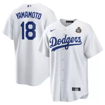 Men's Los Angeles Dodgers Yoshinobu Yamamoto Nike White 2024 World Series Home Replica Player Jersey Men's Los Angeles Dodgers Yoshinobu Yamamoto Nike White 2024 World Series Home Replica Player Jersey